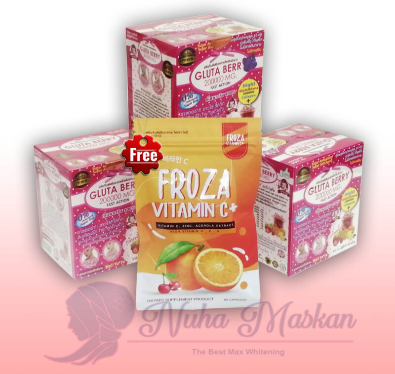 GLUTA Berry 200000MG X 3pcs (Get FROZA Vitamin Free)