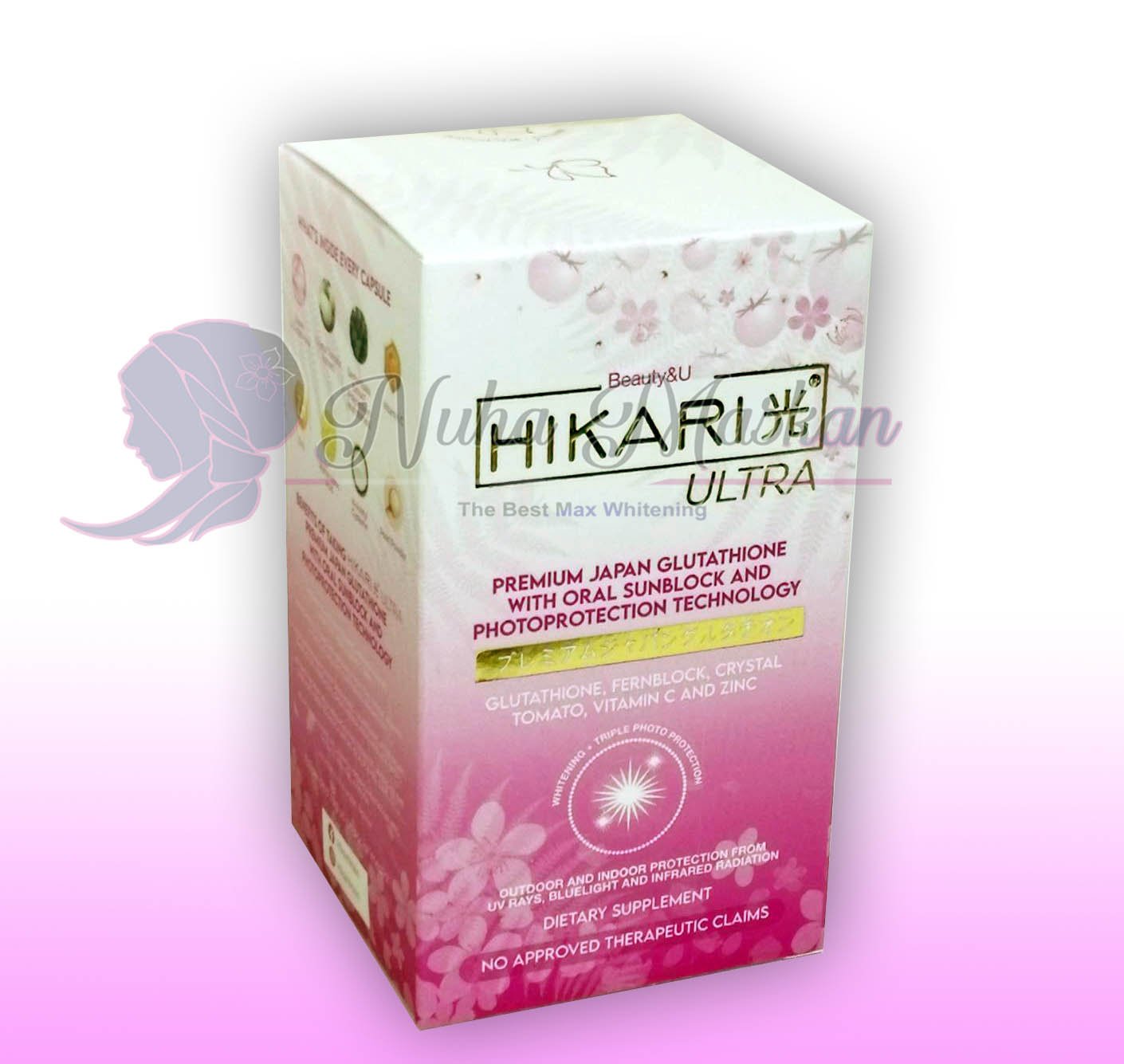 Hikari Ultra Premium Japanese Glutathione with Oral Sunscreen, 60 Capsules