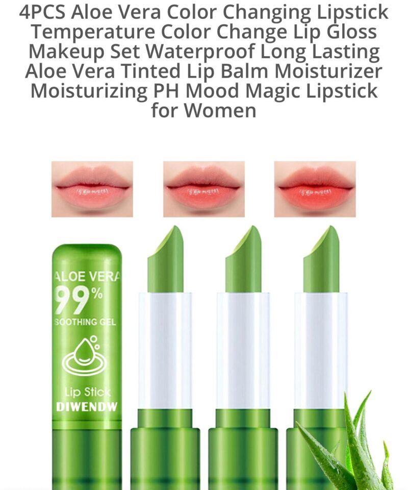 Aloe Vera Lipstick Waterproof Long Lasting Lip Balm - Image 2